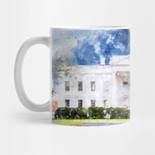 The White House in Washington DC Watercolor - 01 Mug